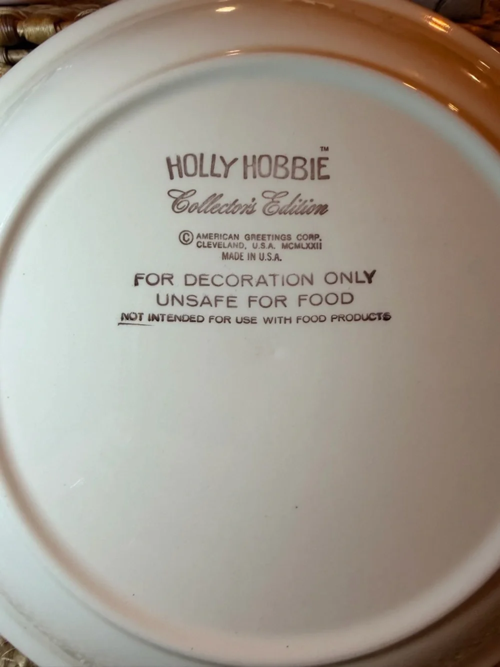 1972 Holly Hobbie Blue Collectors Plate